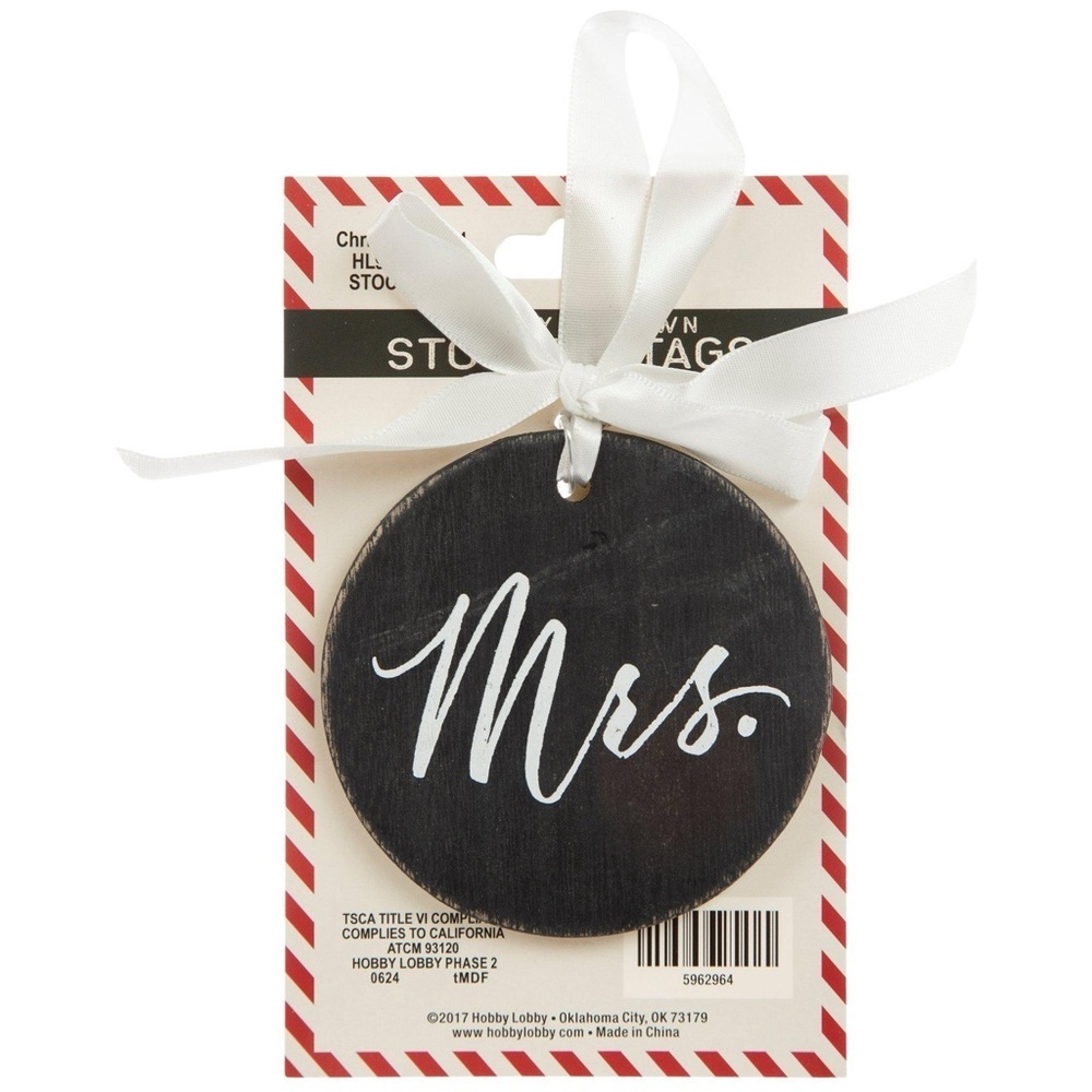 Mrs. Wood Stocking Tag